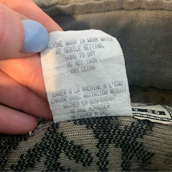 VTG 90’s Kanata Fleece Fair Isle Jacket Medium Full Zip Ski Snowflake Pockets - Picture 7 of 7